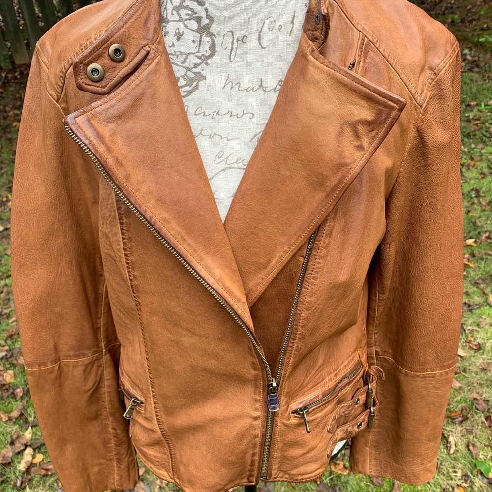 NWT. Ralph Lauren Leather Moto Jacket